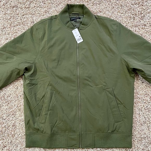 NEW Banana Republic Men’s Bomber Jacket Green, Size M (New) - Picture 3 of 14